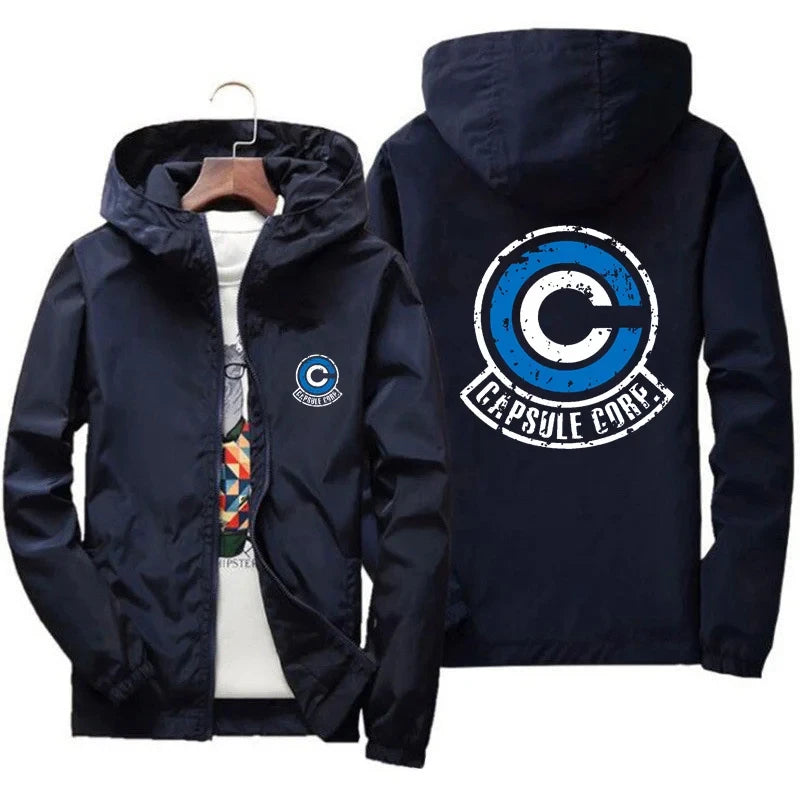 Capsule Corp Cool Anime Men's Hooded Sports Outdoor Jacket