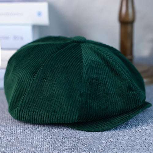 Retro Unisex Corduroy Newsboy Flat Warm Outdoors Casual Octagonal Cap Gatsby Hat