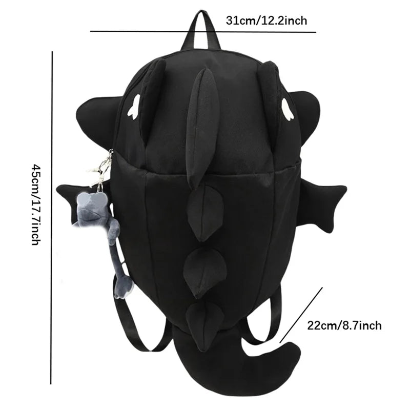 Unisex Trendy Shark Shaped Large Capacity Backpack Daily Bag (Pendant Not Included）