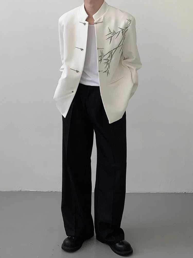 Jacket For Men With Embroidery Chinese Coats Original Suits And Blazers