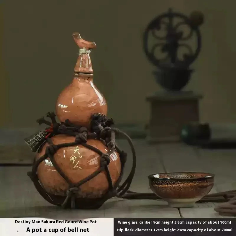 700ml Wukong Ceramic bottle Destiny Of Heaven Net Bag Wine Gourd Set Diagonally Across Kettle