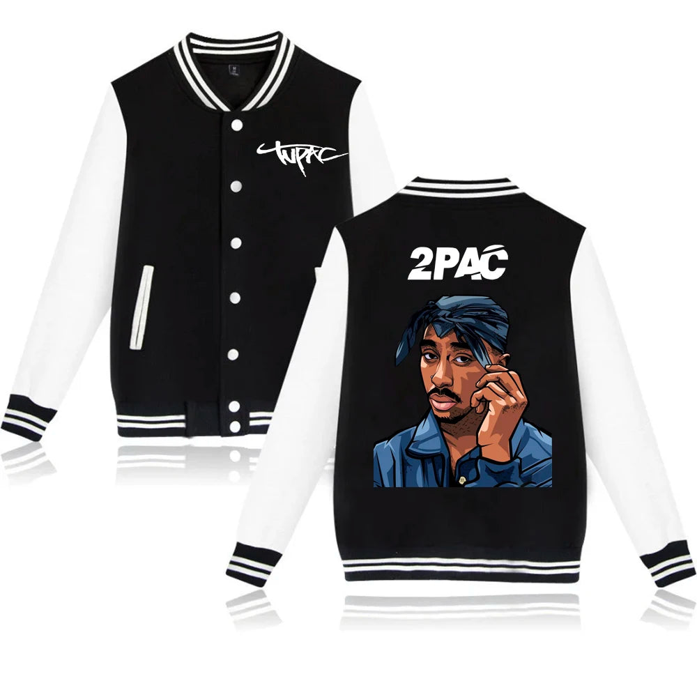 Tupac Shakur 2pac Uniform Button Unisex Baseball Jacket