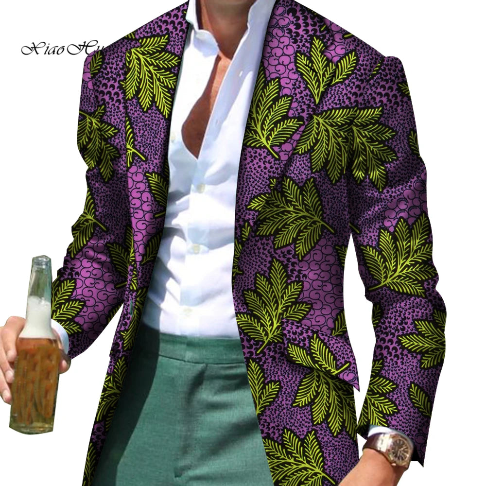 African Men Smart Slim Fit Fancy Blazer Formal Business Dashiki