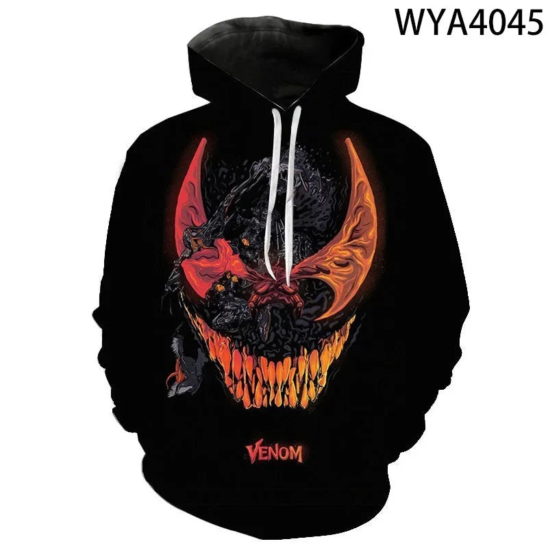 Venom Marvel Men's 3D Printing Oversized Pullover Hoodie