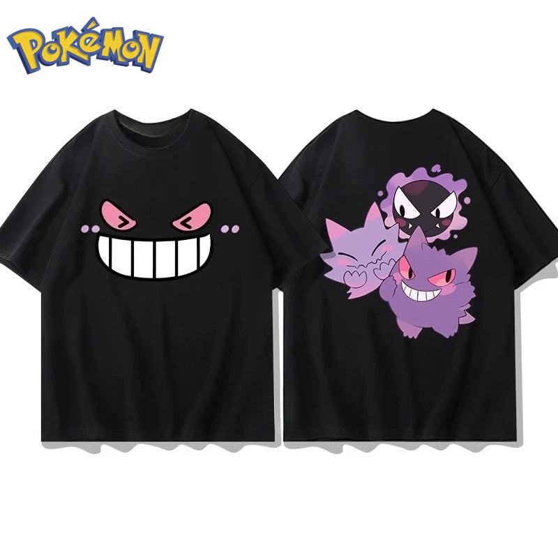Pokémon Cute Gengar Printed T-shirt Unisex Plus Size Loose Short Sleeve Top