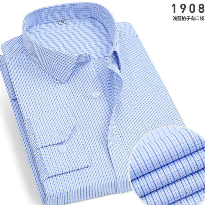 Men's Striped long-sleeved Anti-wrinkle Comfortable Breathable Slim Fit Shirt