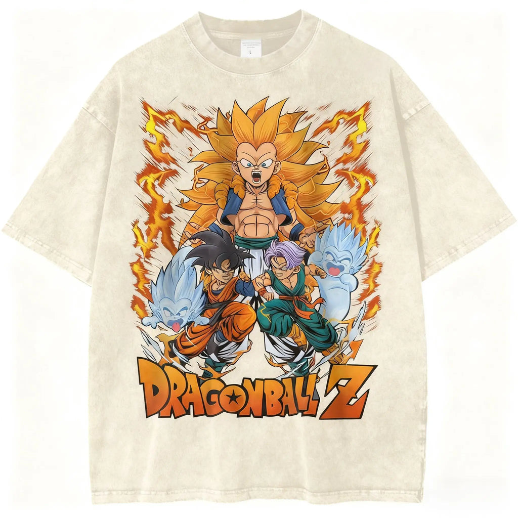 Dragon Ball Vintage Wash T Shirt Unisex Cotton Graphic Print  Short Sleeve Casual Top Streetwear