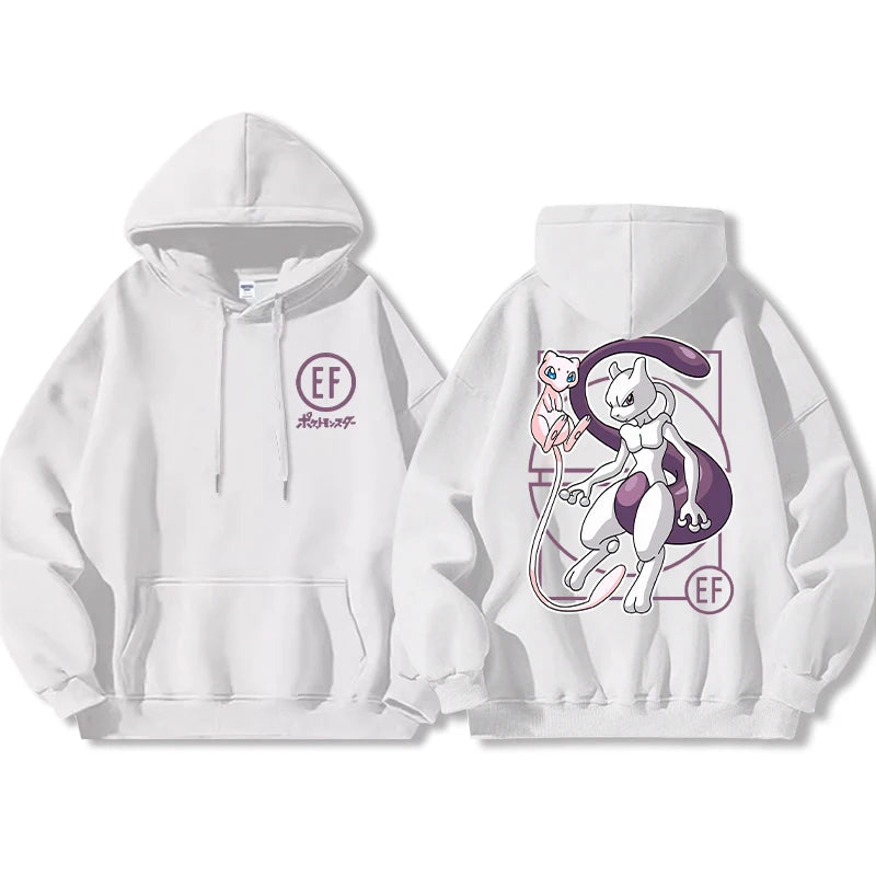 Pokémon Front and Rear Printed Hoodie Men Harajuku Large Size Casual Sweater