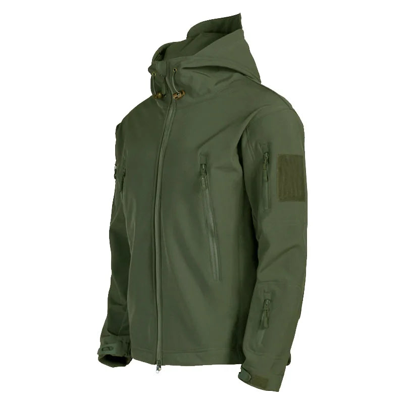 Shark Skin Soft Shell Combat Jackets Men's Hooded Bomber Coats