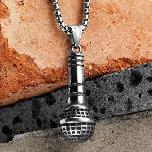 Microphone Men Necklaces Pendant Stainless Steel Jewelry