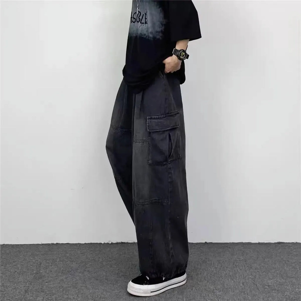 Vintage Wide Leg Big Pocket Straight Leg Street Hip Hop Jeans