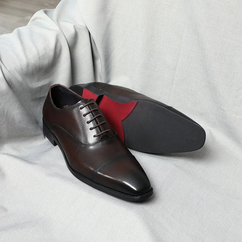 Italian Luxury High Quality Elegant Male Genuine Leather Formal Solid Oxfords Shoe