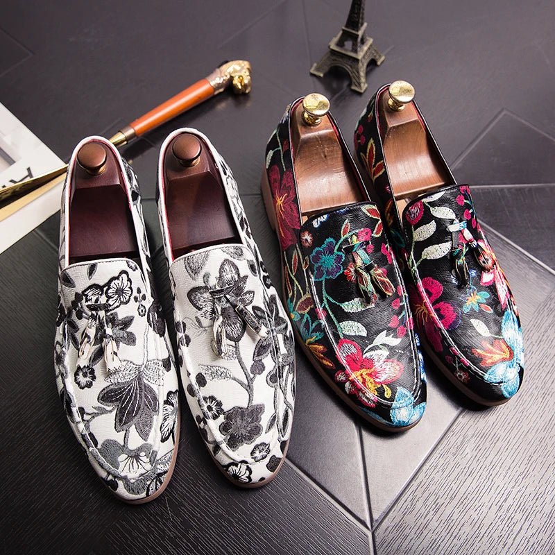 Men Luxury Designer Velvet Embroidery Snake Gentleman Oxfords Dress shoes