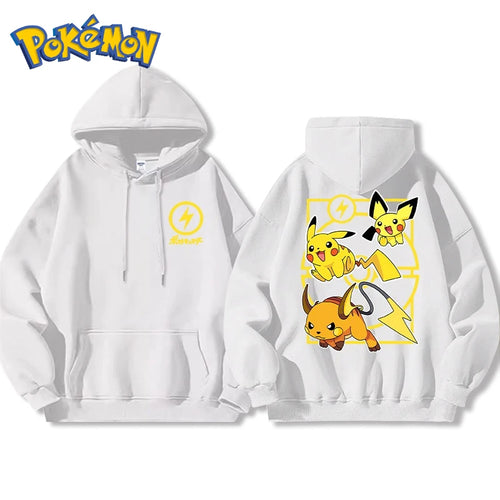 Pokémon Front and Rear Printed Hoodie Men Harajuku Large Size Casual Sweater