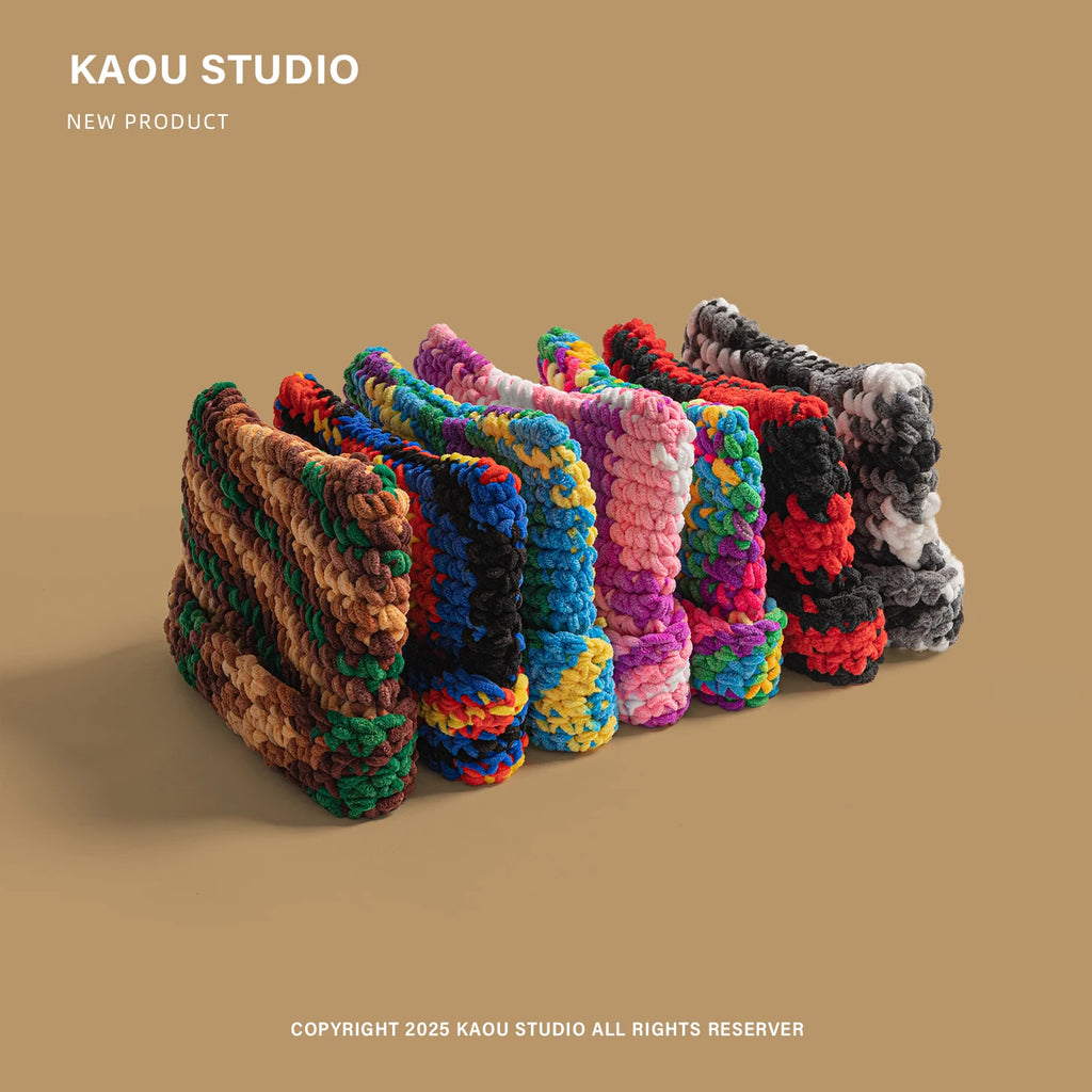 Chenille Dopamine Color Thick Yarn Knitted Beanie Unisex Warm Ear Protection Cute Cap