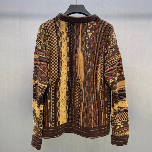 Classic Splice Knitwear round Neck Pullover Woolen Unisex Comfortable Casual Sweater