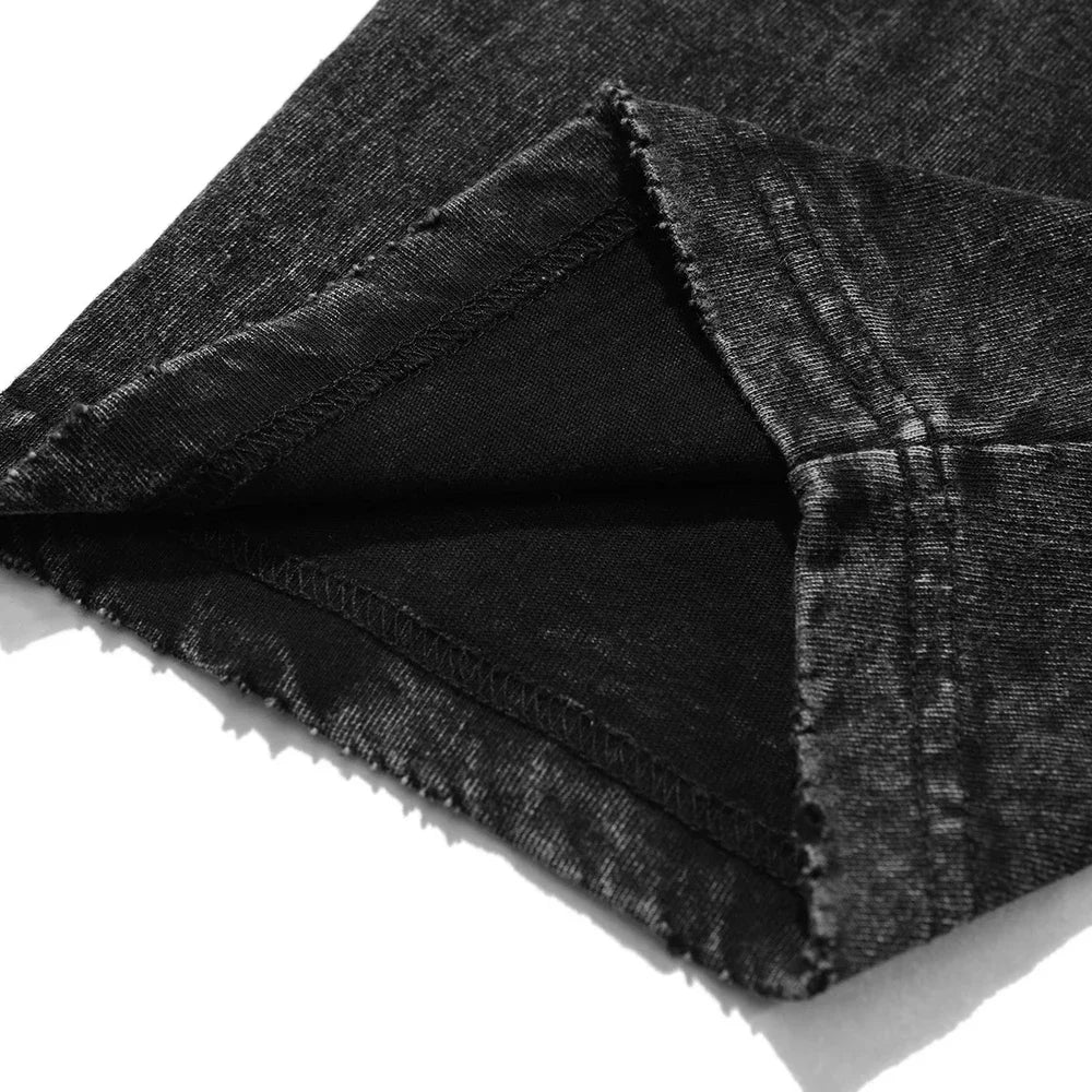 Vintage Men Streetwear Anime Print Short Sleeve Cotton T Shirt