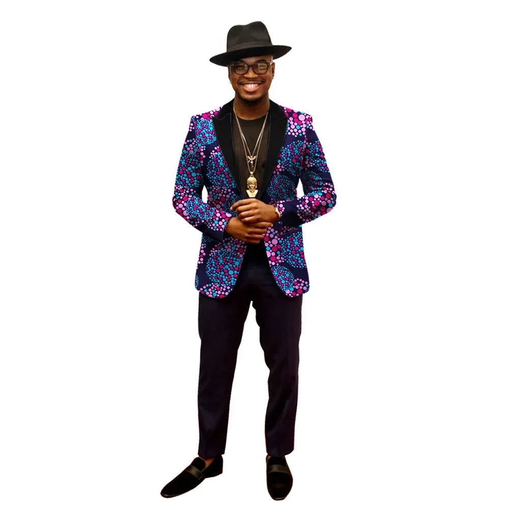 African Jacket for Men Long Sleeve Top African Dashiki African Print Blazer