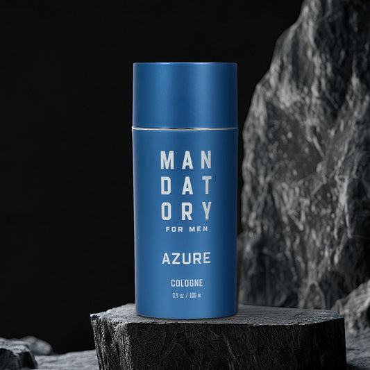 MANDATORY 3.4 Oz Eau de Cologne Spray Men's AZURE Fragrance Note of Rosemary
