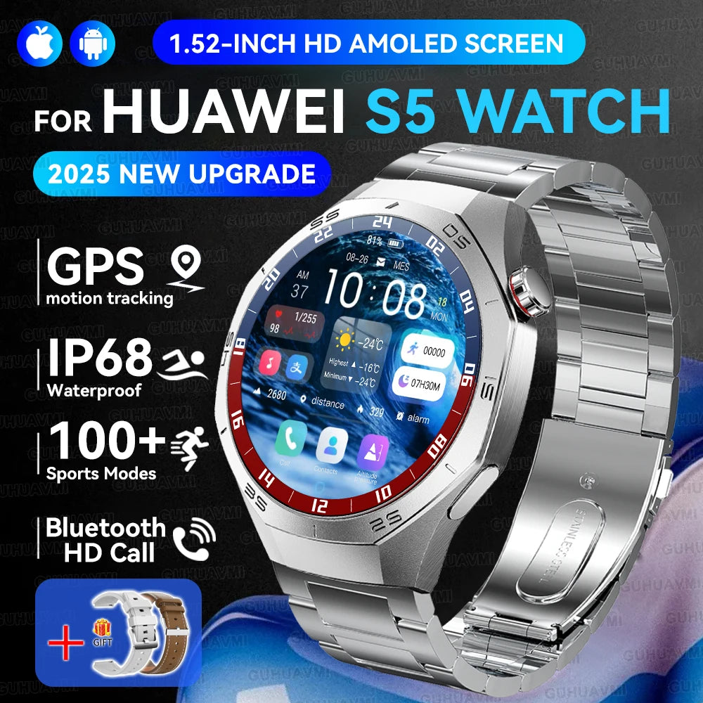 Genuine Series 5 Pro GPS Men 360*360 AMOLED Screen Waterproof Smartwatch