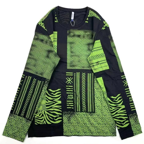 Western simple pattern men's long-sleeved T-shirt high street trend shirt loose pullover