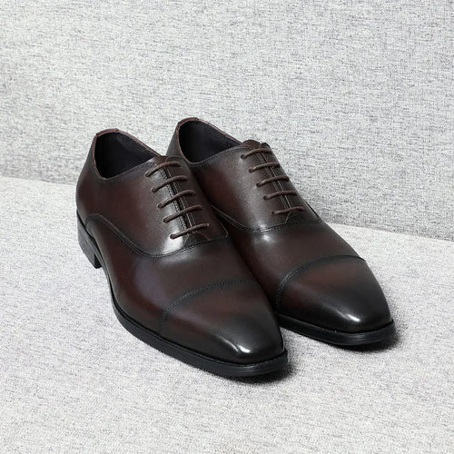 Italian Luxury High Quality Elegant Male Genuine Leather Formal Solid Oxfords Shoe