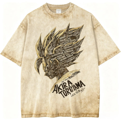 Dragon Ball Vintage Wash T Shirt Unisex Cotton Graphic Print  Short Sleeve Casual Top Streetwear