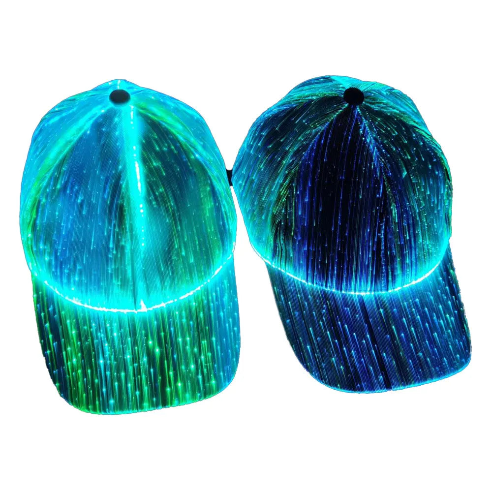 Fiber Optic LED 7 Colors Luminous EDC Baseball USB Charging Caps