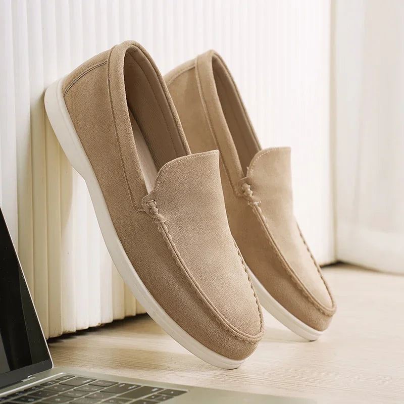 Men's Slip-On Loafers Lightweight Leisure Shoes Round Toe Rubber Outsole