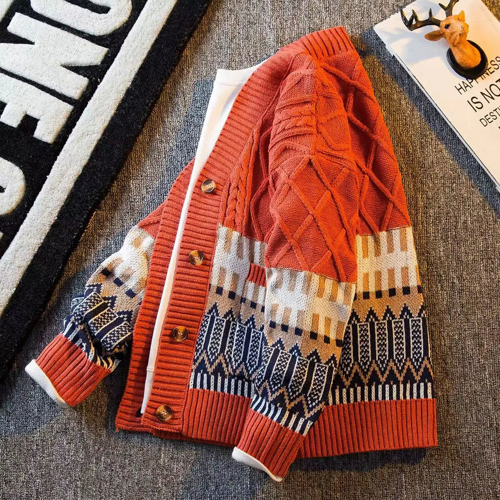 Cardigan Oversized Sweater Men Pullover Loose Harajuku Knitted Sweater Coat