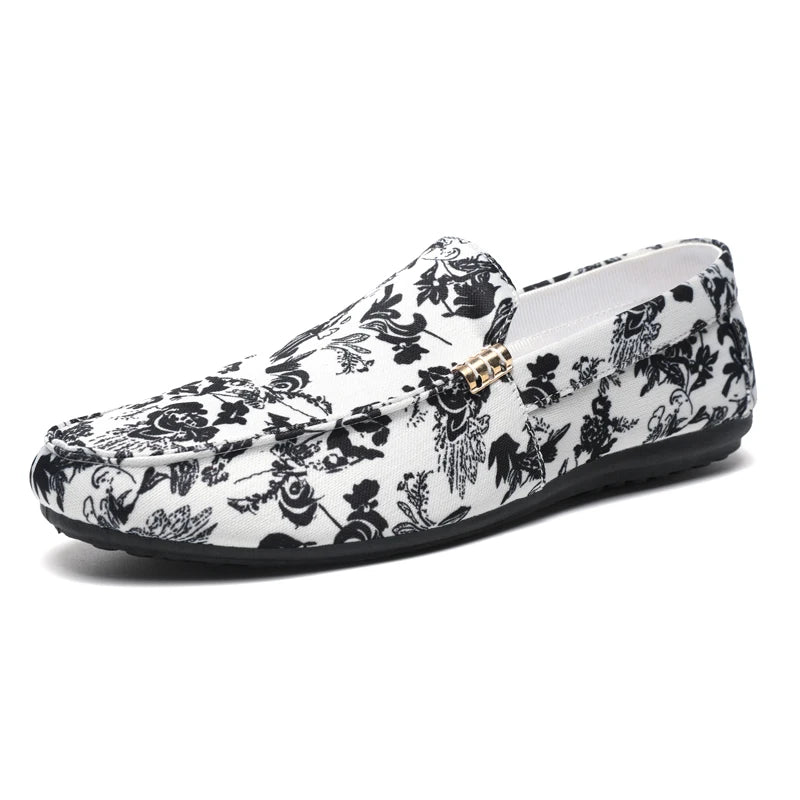 Print Comfortable Breathable Loafers Slip on Non-slip Shoes For Men
