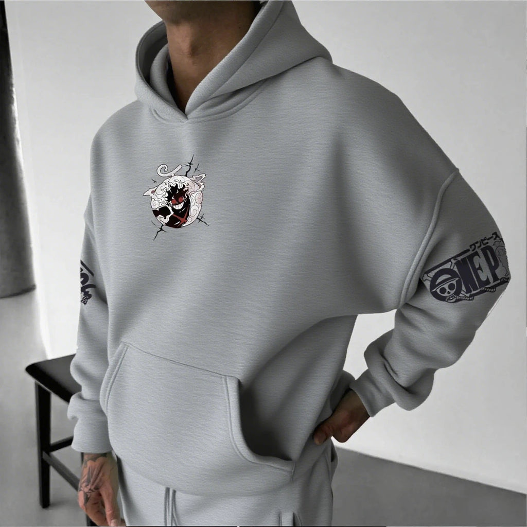 Anime Hoodie Unisex One Piece Luffy Gear 5 Streetwear Pullover Long Sleeve Sweatshirt