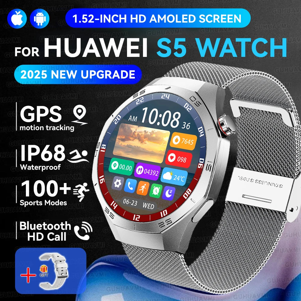 Genuine Series 5 Pro GPS Men 360*360 AMOLED Screen Waterproof Smartwatch