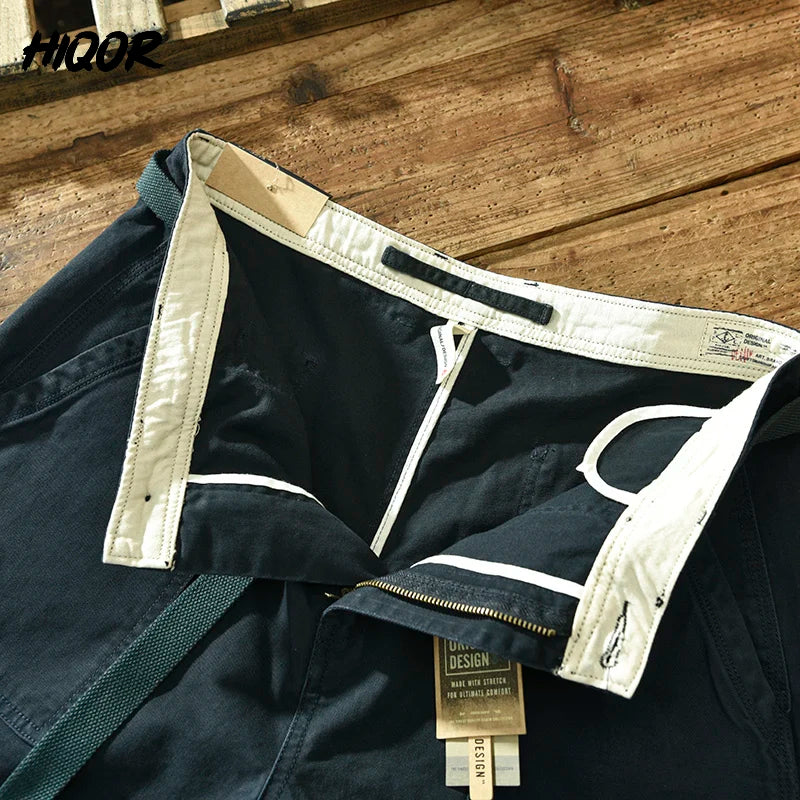 Cotton Men Cargo Pants Casual Loose Big Pocket Trouser Streetwear