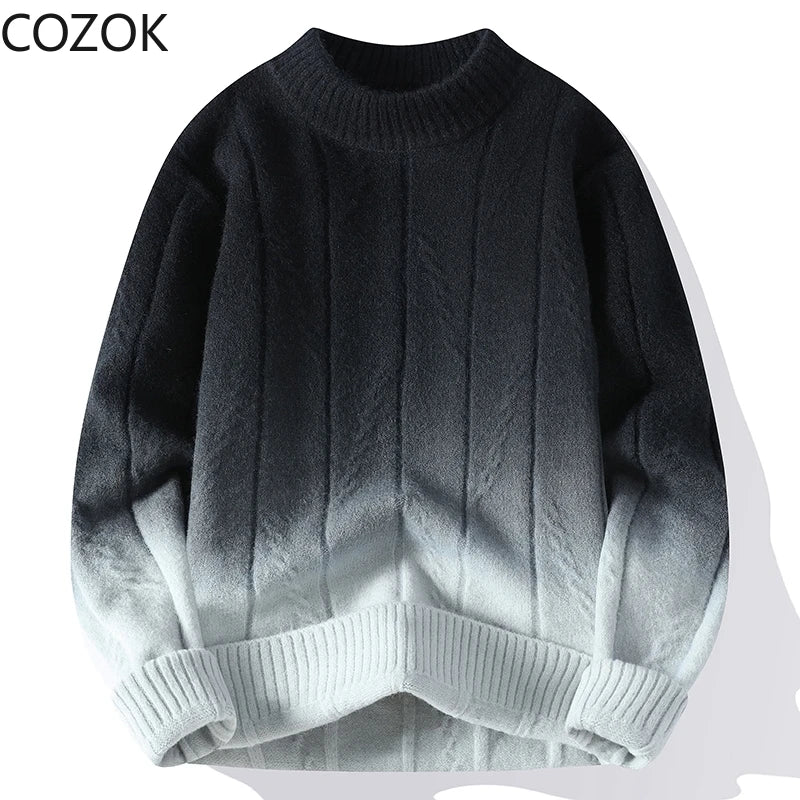 Men's Knitted Classic Round Neck Loose Sweater Harajuku Casual Streetwear