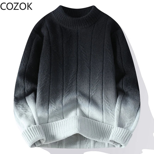 Men's Knitted Classic Round Neck Loose Sweater Harajuku Casual Streetwear