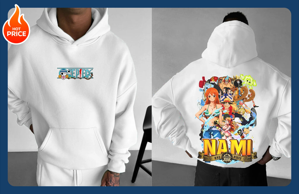 ONE PIECE Ace Nami Chopper Brook Hoodie Loose Unisex Animation Pure Cotton Sweater