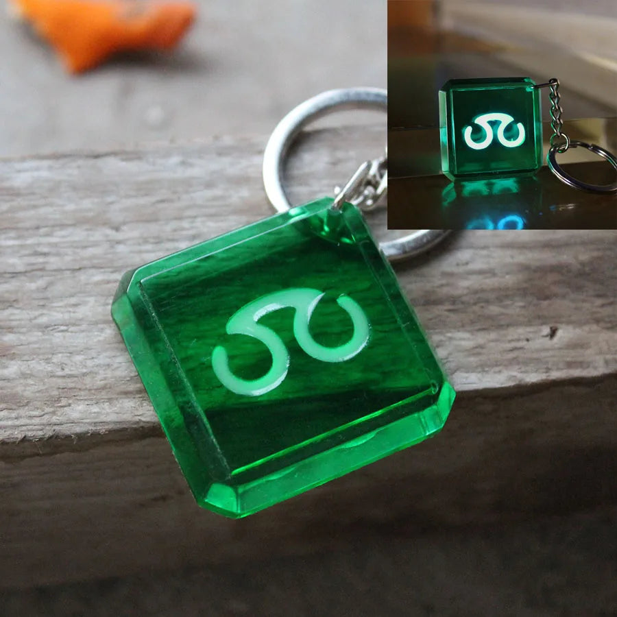 Glowing Final Fantasy XIV game profession GLOW in the DARK keychain