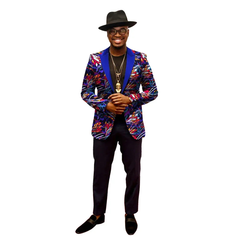 African Jacket for Men Long Sleeve Top African Dashiki African Print Blazer