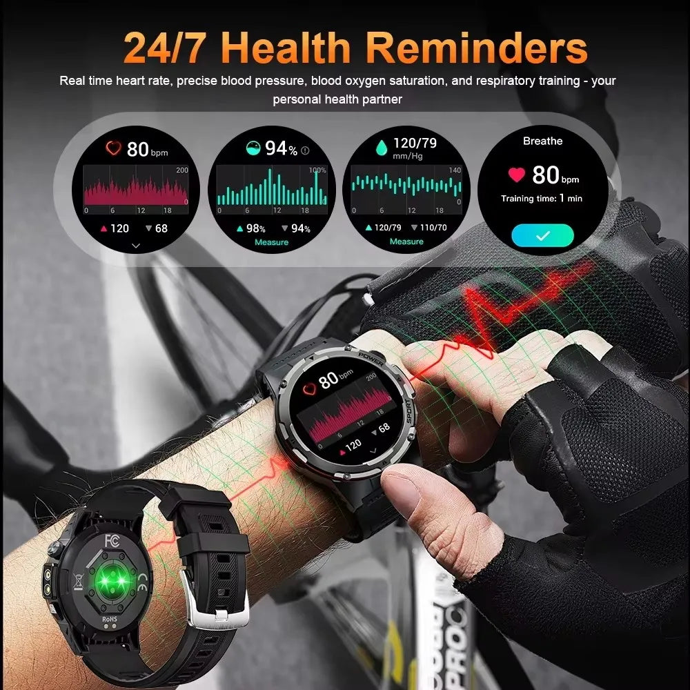 T-Rex 3 Military Smart Watch Men Compass AMOLED HD Screen Sport Bracelet