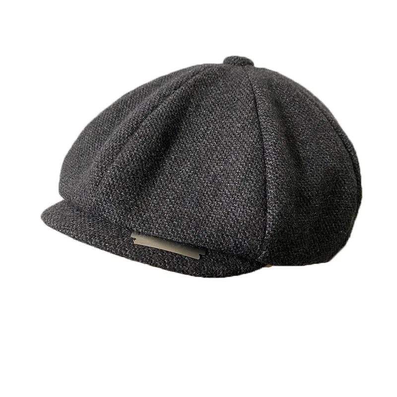 Vintage Men's Newsboy Cap With Blades Peaky Men Classic Woolen Hat