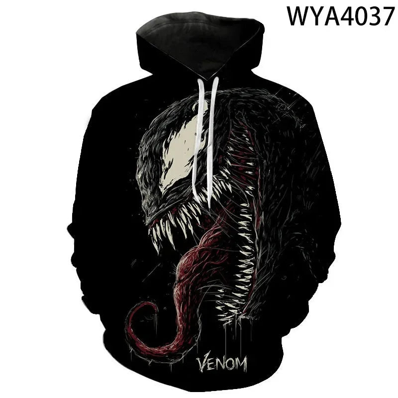 Venom Marvel Men's 3D Printing Oversized Pullover Hoodie