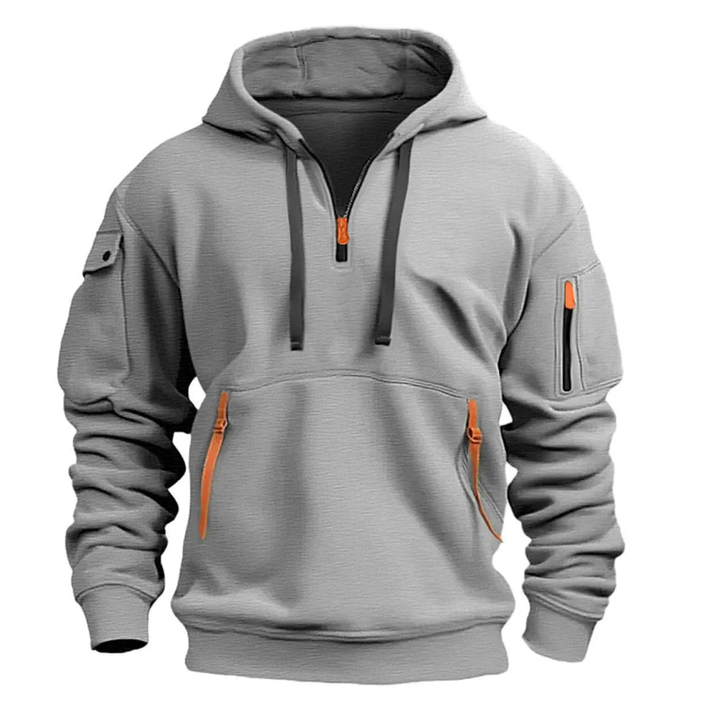 Dropped Shoulder Hooded Sweatshirt Men's Plus Size Loose Pullover  Sweatshirt