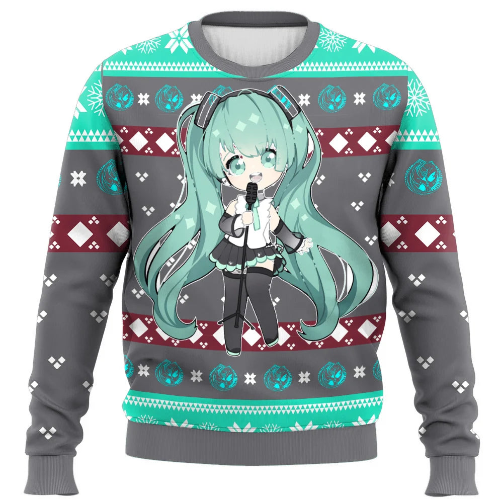 Hatsune Miku Christmas Ugly Sweater Men's 3D Print Oversized Pullover