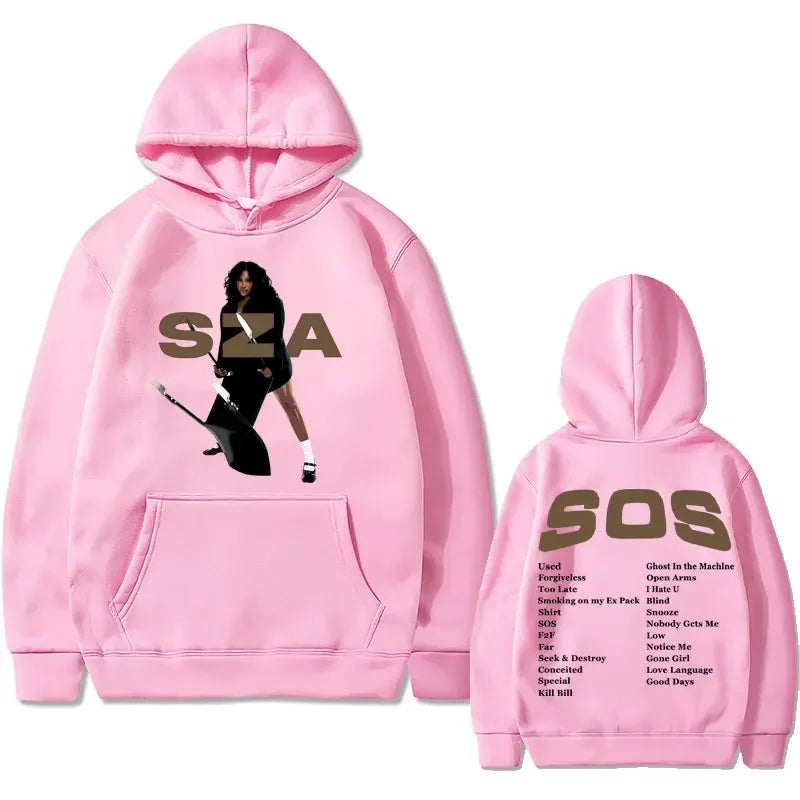 Sza Tour SOS Music Album Print Streetwear Unisex Oversized Hoodies