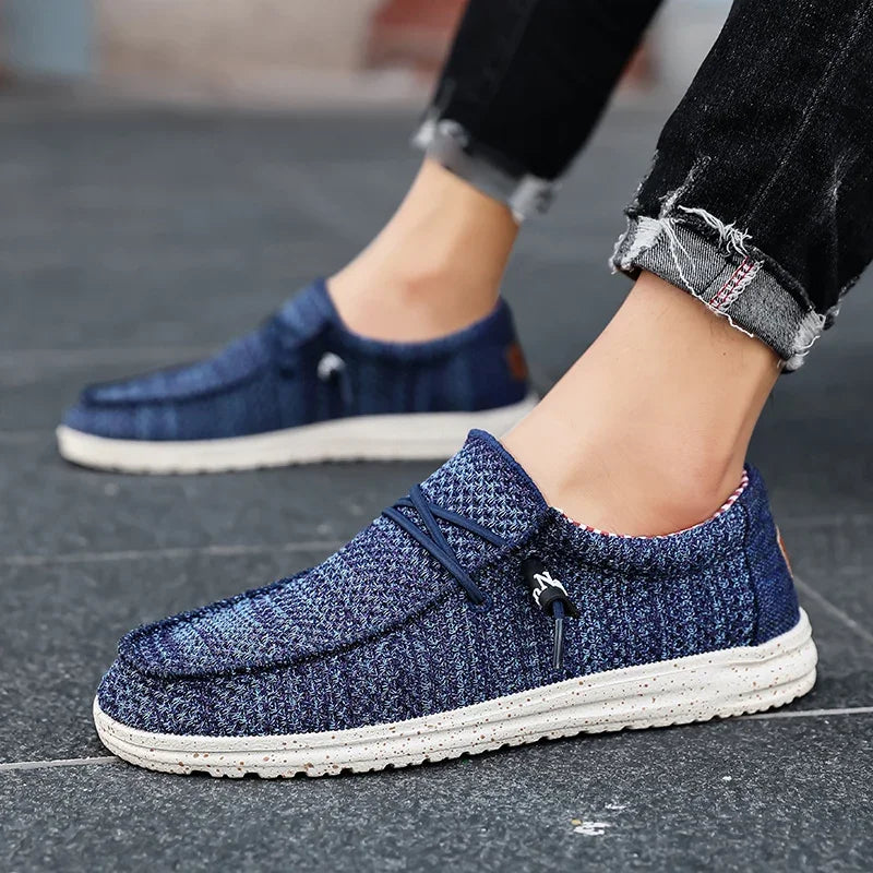 Men Breathable Lightweight Canvas Large Size Men's Shoes Walking Loafers