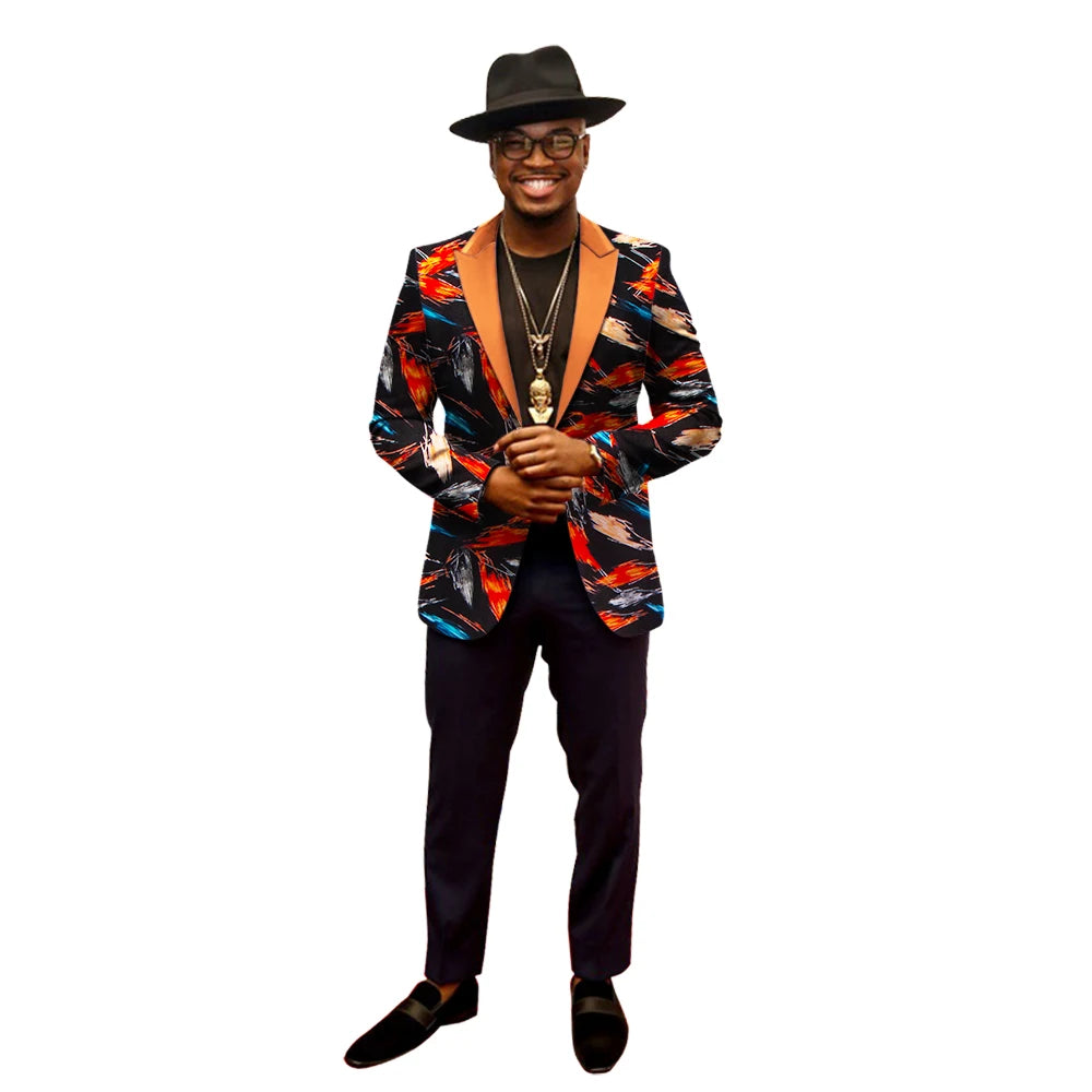 African Jacket for Men Long Sleeve Top African Dashiki African Print Blazer