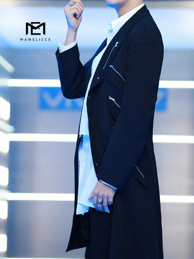 Men's luxury jacket black Big size coat oversize modern blazer