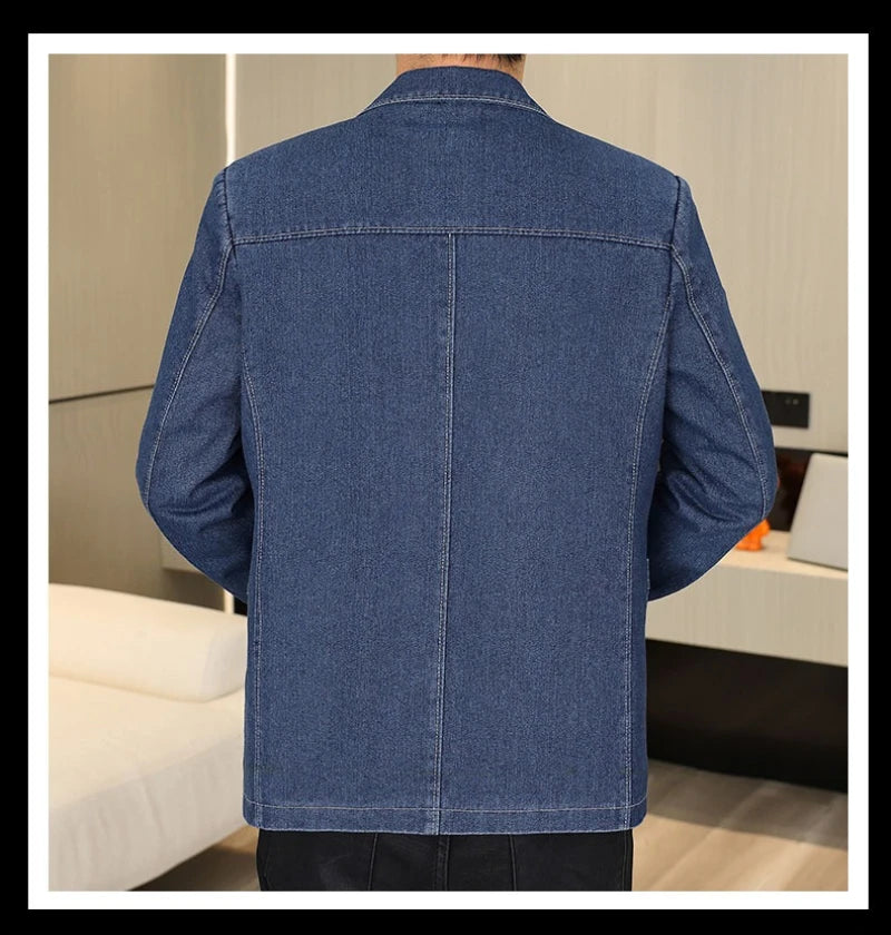 Men's Solid Color Gentleman's Versatile Outdoor Ultra-thin Breathable Denim Blazer