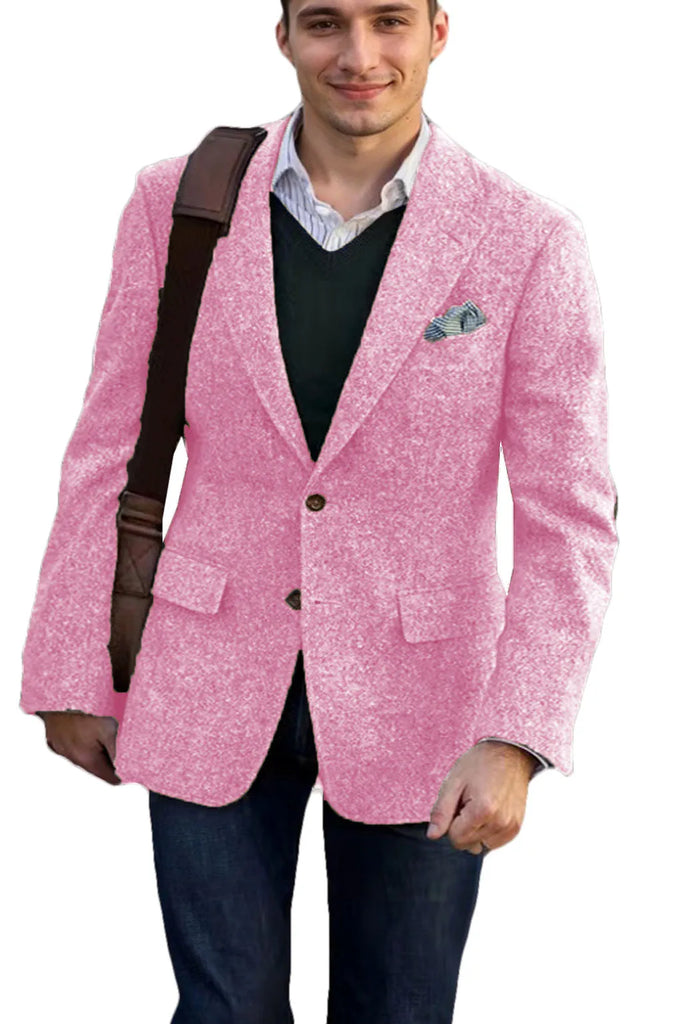 Vintage Tweed Men Suits With Patch Design Smart 1 Piece